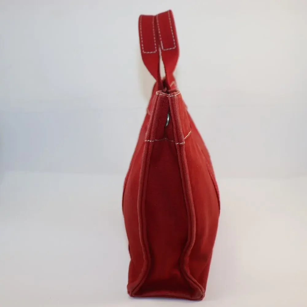 Hermès Red Canvas‎ Small Tote Bag – Classic French Luxury with Snap Closure